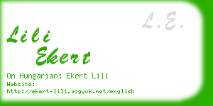 lili ekert business card